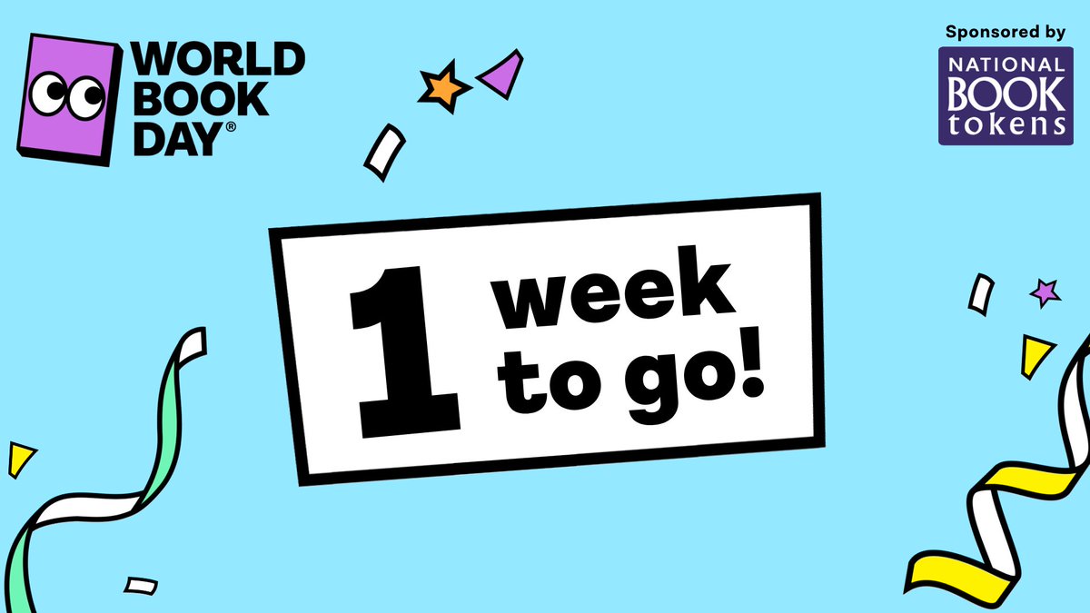 WorldBookDayUK's tweet photo. One week to go! 🎉

Soon we'll be unveiling the 2027 £1/€1.50 World Book Day books, along with the amazing authors and illustrators who created them.

Set your reminders and join us here at 8am next Wednesday for the big reveal. 👀📚 https://t.co/TU35m7mmio