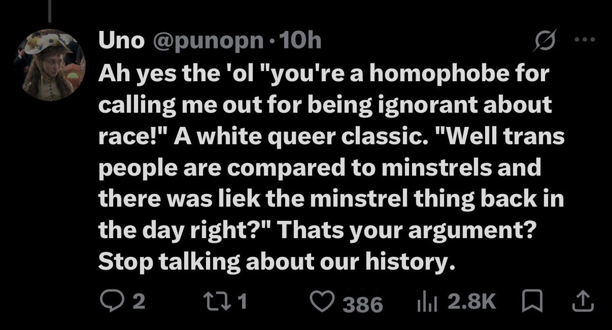 marcybats's tweet photo. BTW this is the reaction we’re met with when we speak up about anti-blackness and people trying to compare their suffering to black suffering. It’s clear she’s content being anti-black and doesn’t wanna change her tune. white trans woman being ignorant once again!! https://t.co/ZYG7PELNhC