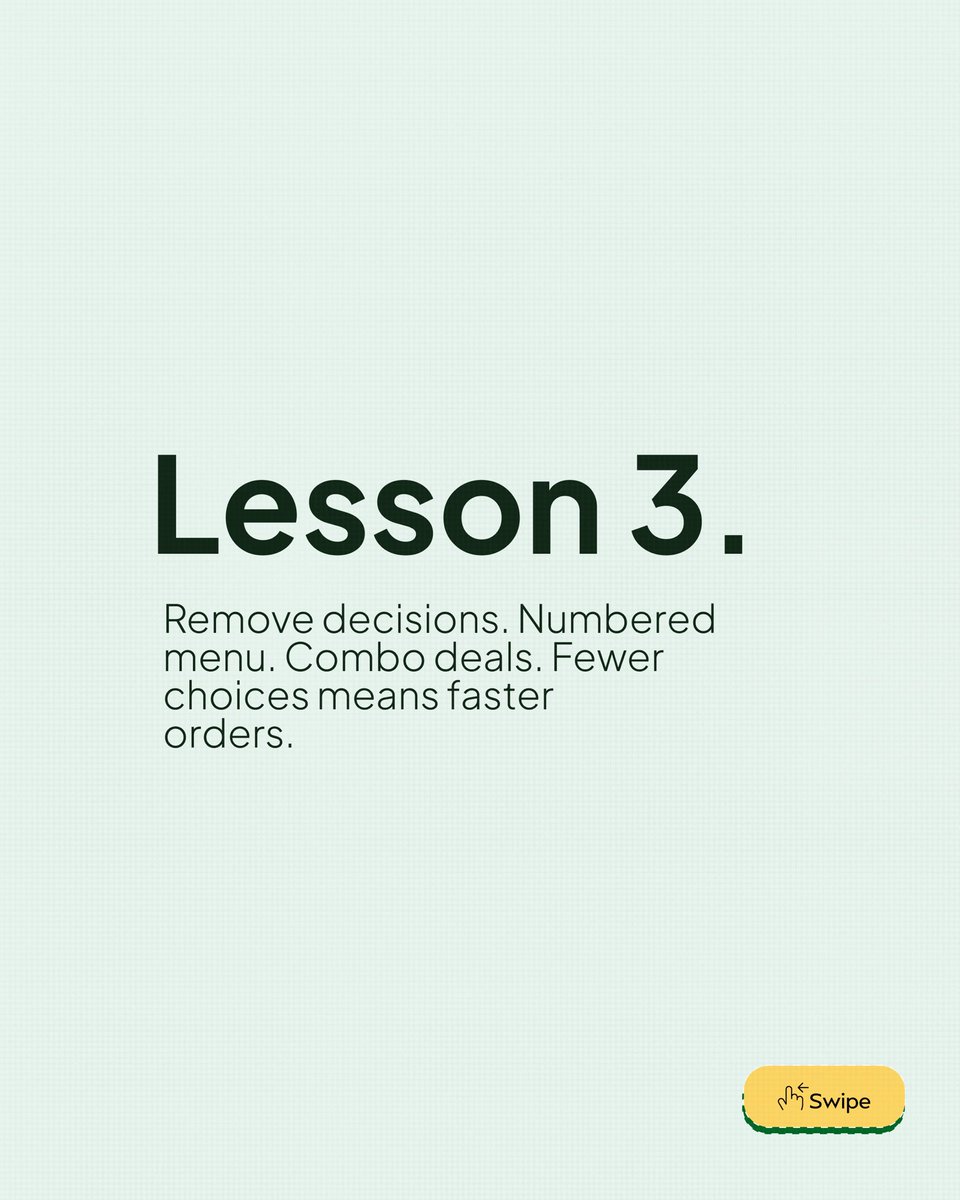 sellnudge's tweet photo. McDonald's does not sell the best burger. They sell the most predictable one.

Same taste in Lagos, London or Lima. No surprises, no risk, no thinking required.

That predictability is the product. The burger is just what it comes in.
Consistency beats quality. https://t.co/dfnfBRxbUo