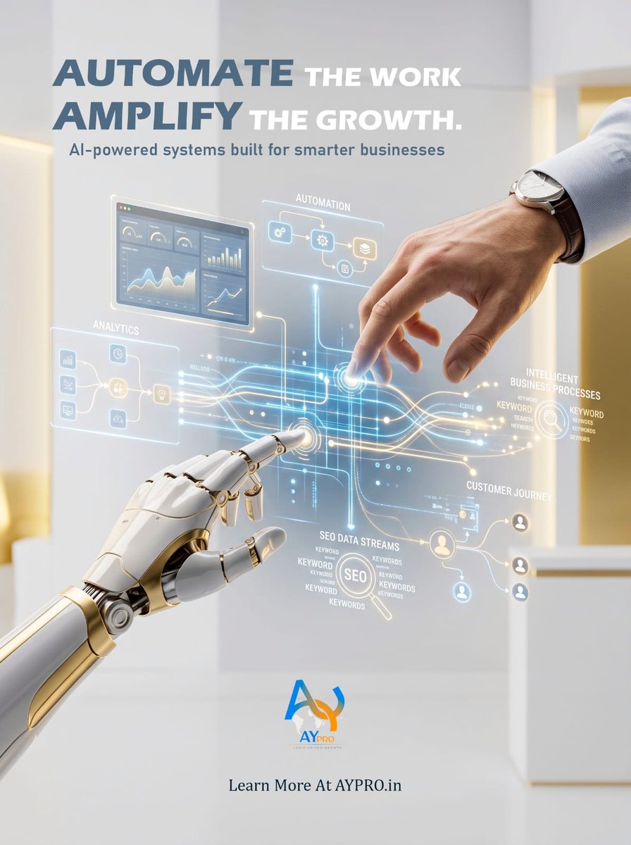 AYPROindia's tweet photo. AUTOMATE THE WORK. AMPLIFY THE GROWTH.

For years, businesses have been told to work harder to grow faster.

We believe the opposite. https://t.co/8WINth9I4S