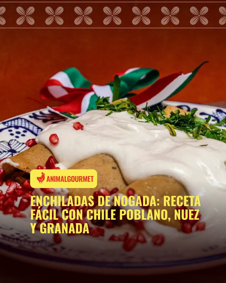 animalgourmet's tweet photo. 🍽️ ¿Qué te parecen unas enchiladas de nogada para la hora de la comida? 🤤 Acá te enseñamos cómo prepararlas y darle la vuelta a este delicioso platillo🫑

Ingredientes:
12 tortillas
500 grs carne de cerdo molida
1/2 cebolla
2 dientes de ajo
1 jitomate 

https://t.co/T6VRhVv6Qw

#animalgourmet #enchiladas #chilenogada #receta