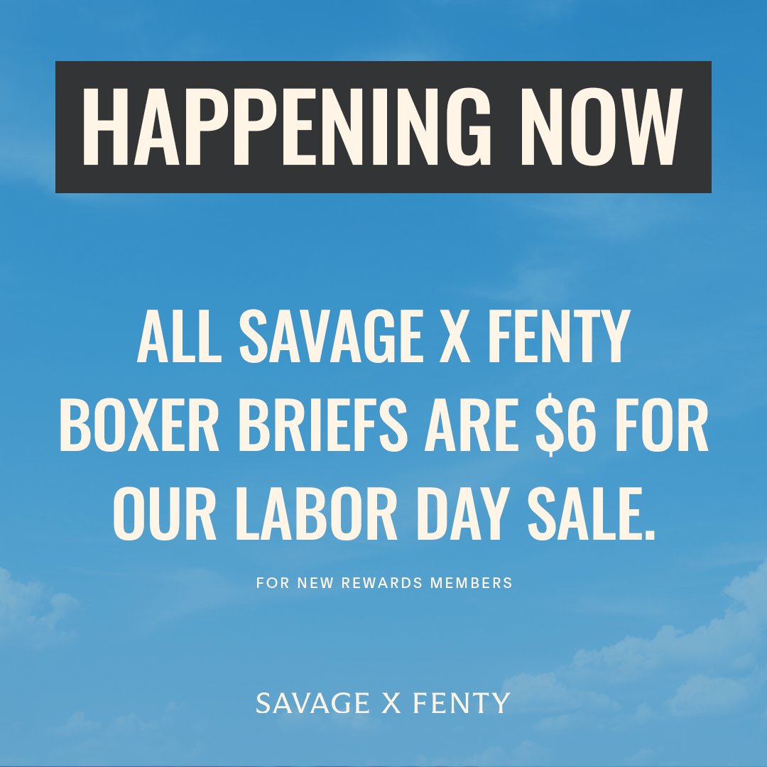 SavageXFenty's tweet photo. Refresh your top drawer with $6 boxer briefs when you become a New Rewards Member!
