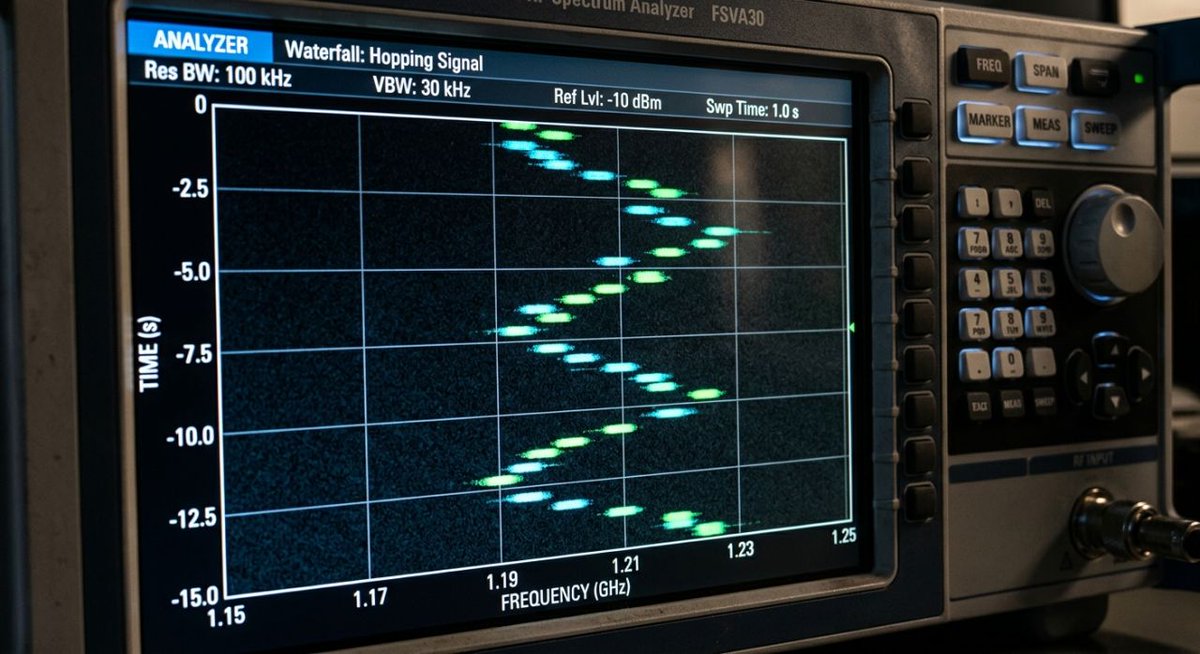 DataShapes_AI's tweet photo. One of the oldest tricks in electronic warfare is also one of the hardest to counter: frequency hopping.

Instead of transmitting on a single, fixed frequency, a frequency-hopping signal rapidly jumps across many frequencies in a sequence, sometimes hundreds of times per second. To anyone who doesn't know the pattern, the signal seems to appear and vanish across the spectrum, impossible to pin down.

Why adversaries use it:
→ Resistance to jamming - You can't easily jam a signal that won't sit still
→ Low probability of intercept - Brief transmissions on constantly changing frequencies are harder to detect
→ Difficulty tracking - Without the hopping sequence, following the signal is extremely challenging

This is exactly what makes modern spectrum operations so difficult. 

Threats don't broadcast conveniently on a single frequency waiting to be found. 

They hide in complexity, hopping, shifting, blending into the noise.

Detecting a frequency-hopping signal isn't about monitoring a single channel. It's about recognizing a pattern across many.

This is where AI changes the equation, identifying the behavioral fingerprint of a hopping signal even when the specific frequencies keep changing.