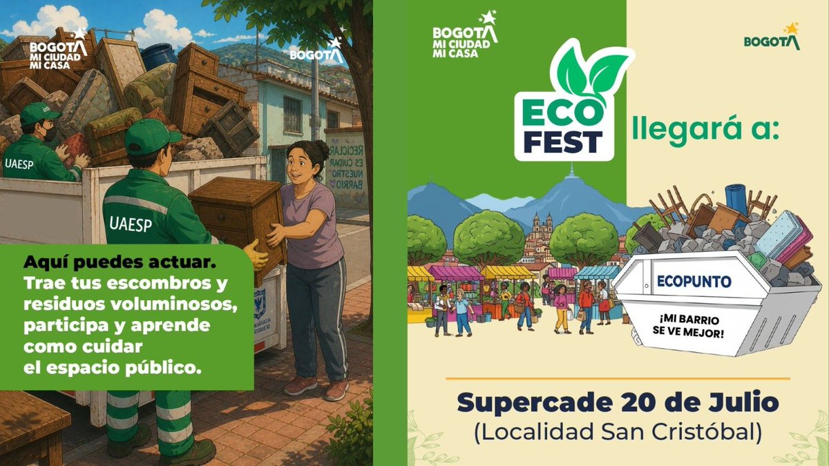newplanetv's tweet photo. #Bogotá EcoFest llega con jornada gratuita para disponer escombros y muebles viejos. ¡Entérate!
https://t.co/3Twer7AgDH https://t.co/SxjNyKuiok