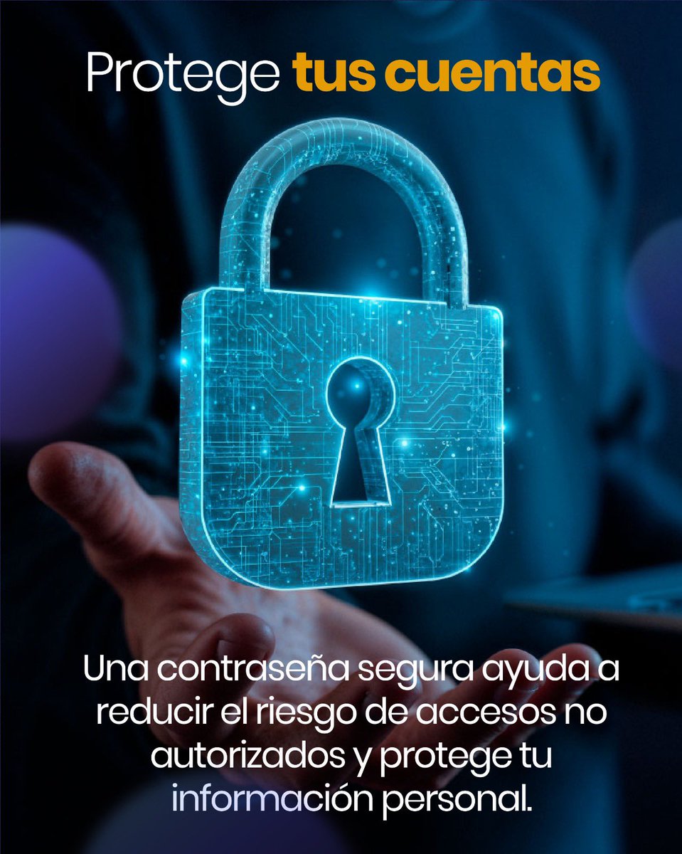MIT_Ecuador's tweet photo. #MITipDigital | Tu información empieza por una buena contraseña.

Crea claves seguras, únicas y personales para proteger tus cuentas y utilizar las tecnologías de forma responsable.

👉 Conoce el tip de esta semana y fortalece tu seguridad digital. https://t.co/WNgiW2wZAx