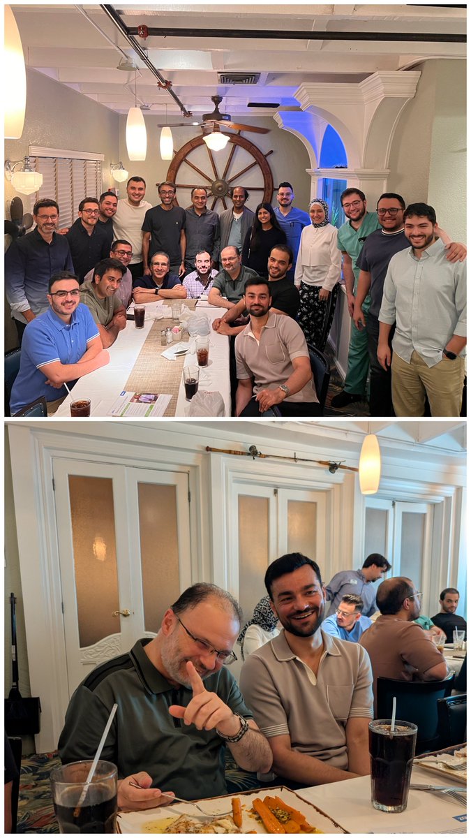 MShalabCardUTMB's tweet photo. Dinner, mentorship, and decreasing sudden cardiac death—all in an evening's work with our @UTMBHealth cardiology fellows and faculty. (Plus a heavy dose of dietary omega-3s to keep things evidence-based 🐟😀).
Grateful for this incredible fellowship family! 🫀
#CardioTwitter #Cardiology #Fellowship #UTMB