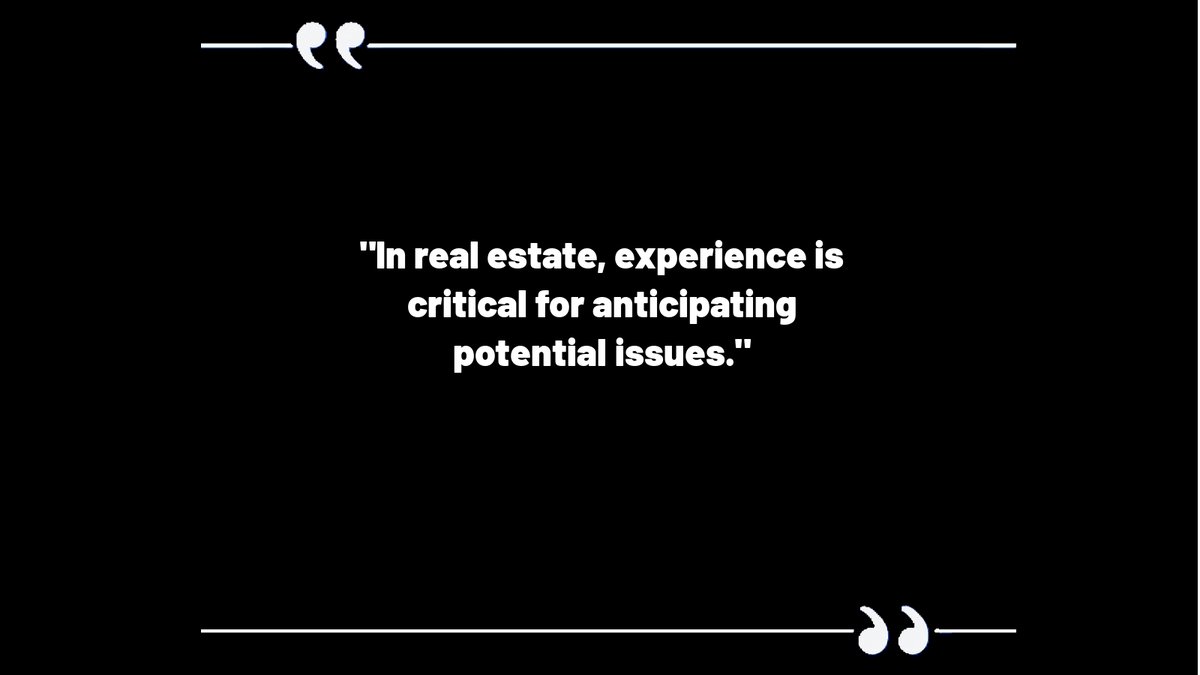michaelmoshan's tweet photo. In real estate, experience is critical for anticipating potential issues. https://t.co/iCwVyb8Ak7