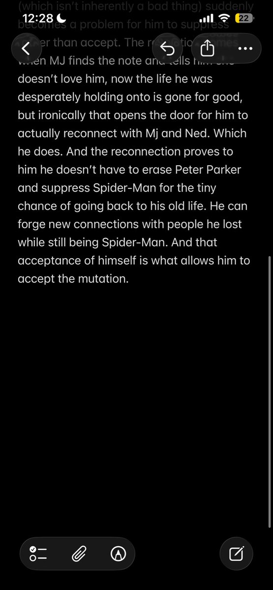 Sp1dey30's tweet photo. @shmigleedoo @Acomicfan52 @REDACTEDSpider Don’t get me wrong Peter’s arc in sm2 is great, it’s just a lot simpler thematically, emotionally and psychologically. Peter’s arc in brand new day though is just so complex in every way, even symbolism. I find more layers after each watch. https://t.co/R6b6ZwHeR4