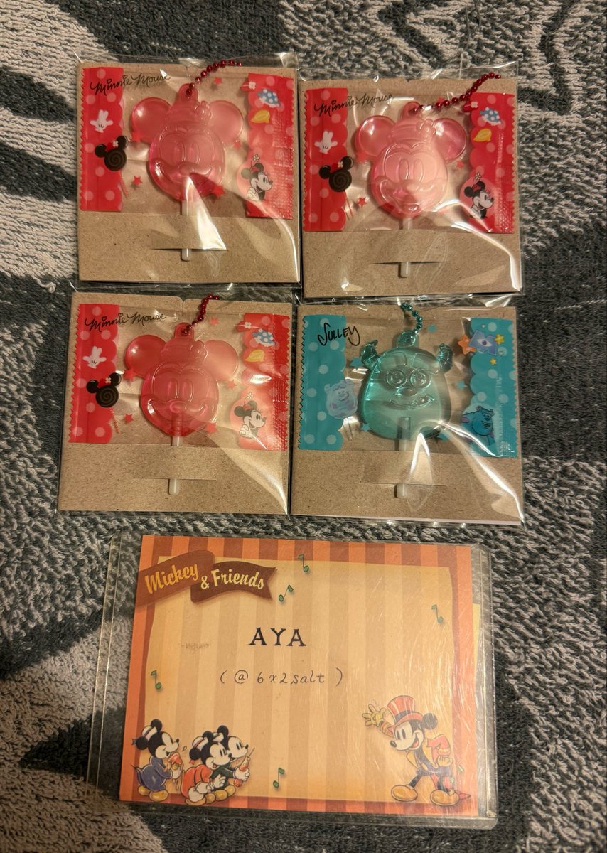 6x2salt's tweet photo. 【交換】
ディズニー キャラクター
キャンディチャームズ　グミ

譲)ミニー×3、サリー×1
求)ミッキー、ニック、プーさん

郵送希望。
プーさんは優先度が低いため、サリーとの交換のみ。
なるべくまとめて交換したいため、1点のみはお返事にお時間いただく可能性があります。
よろしくお願い致します。 https://t.co/uSLVyCPbqp
