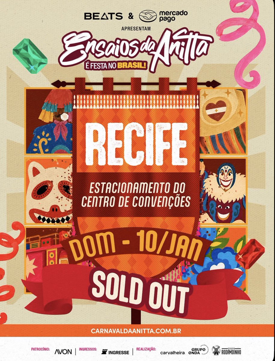 RedeAnittaBRs's tweet photo. 🚨 MEU DEUS! Os Ensaios da Anitta de Recife teve TODOS os ingressos ESGOTADOS em apenas 1 hora. https://t.co/z6XOQ0KdHP