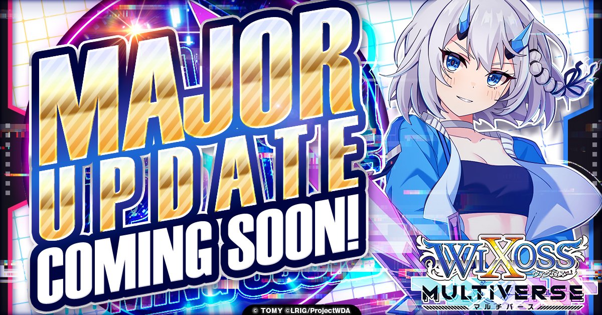 JunInamiMusic's tweet photo. /／
　📢 Game Update
      "WIXOSS Multiverse"
\＼

✨ Massive Update Coming

Battle system overhauled into idle RPG (6-member parties) + over 60 new SD character illustrations.

PR: @Wixoss_MVen (@wixoss_MV)

Image © CTW

#WIXOSS https://t.co/DroOOpBrW4