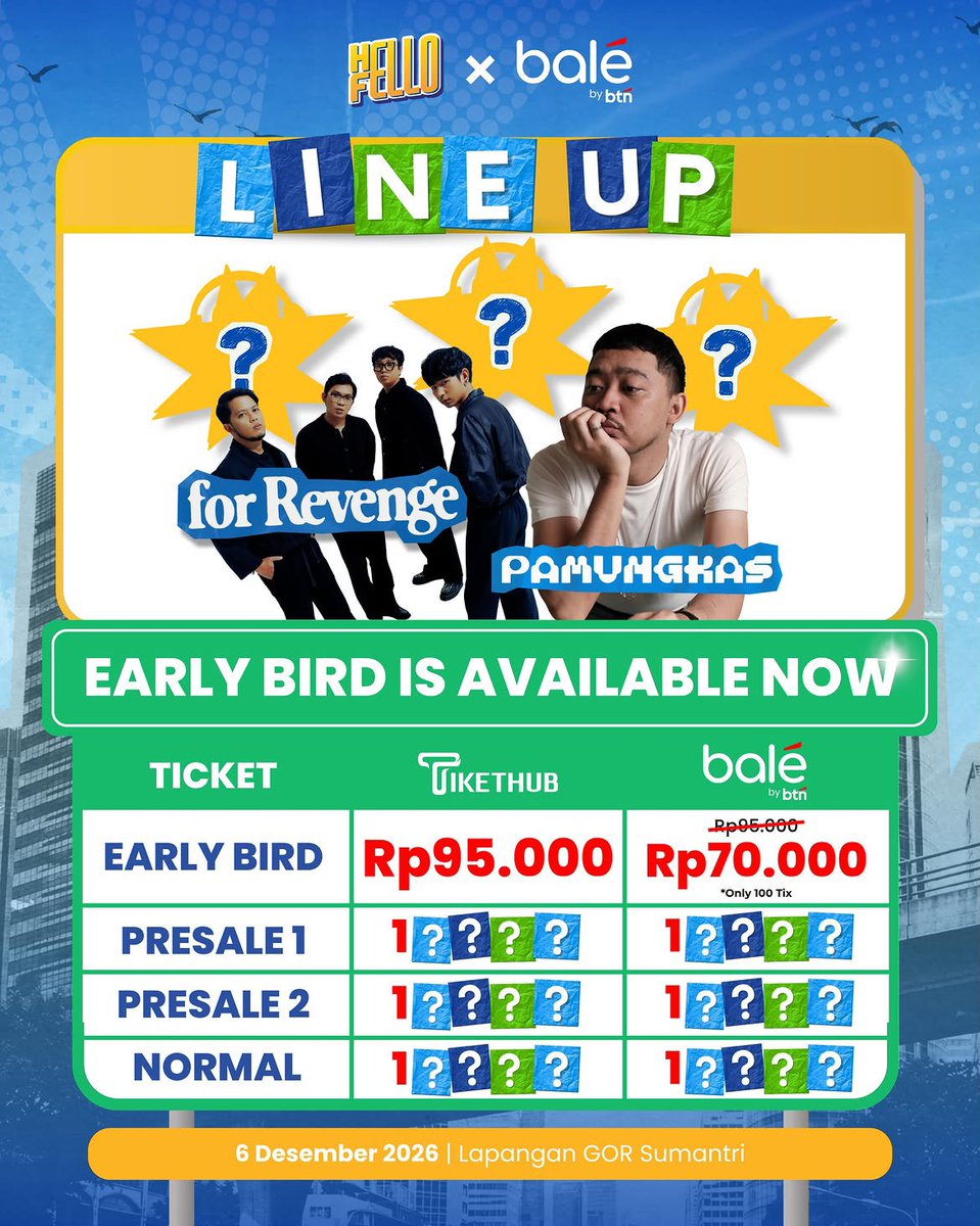 mo_0iraa's tweet photo. WTS TIX UNDERWEB HELLOFELLO FESTIVAL!!
💥 Pakai special voucherr
💥 Under 95k
💥 Line up For Revenge &amp; Pamungkas
💥 Masih ada guest star lain yang ga kalah gong

CEPET CEPETAN DM, TERAKHIR HARGA DI 12 SEPTEMBERRR 🫶🏻🫶🏻 https://t.co/4L0PRtvyja