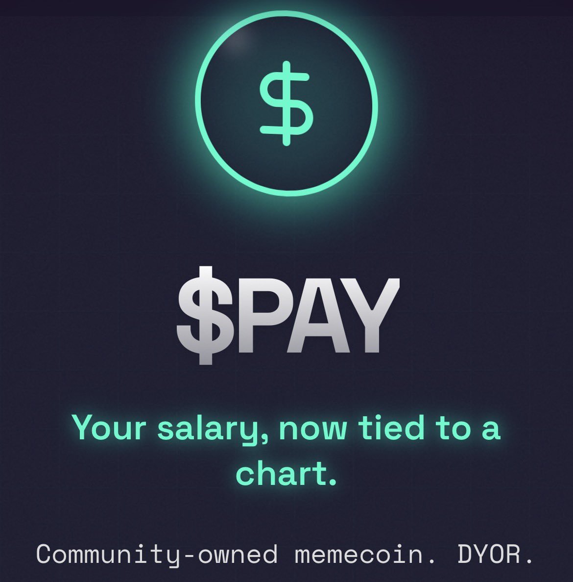 weRHtribe's tweet photo. Your 9–5 paycheck is boring.
$PAY is not.

Community-owned memecoin on Robinhood Chain.

Curve still open. Early bags get filled first.
Stop waiting for Friday.

Make the paycheck volatile.

Web: https://t.co/TFpMuJUD06
X: https://t.co/E0JtxF9YlE
CA: 0xb6eebff71953946fe61854c2a77ff3d12eec2c159
Buy: https://t.co/iQNDRkwYTw

#PAY #RobinhoodChain #RH #Memecoin #DYOR