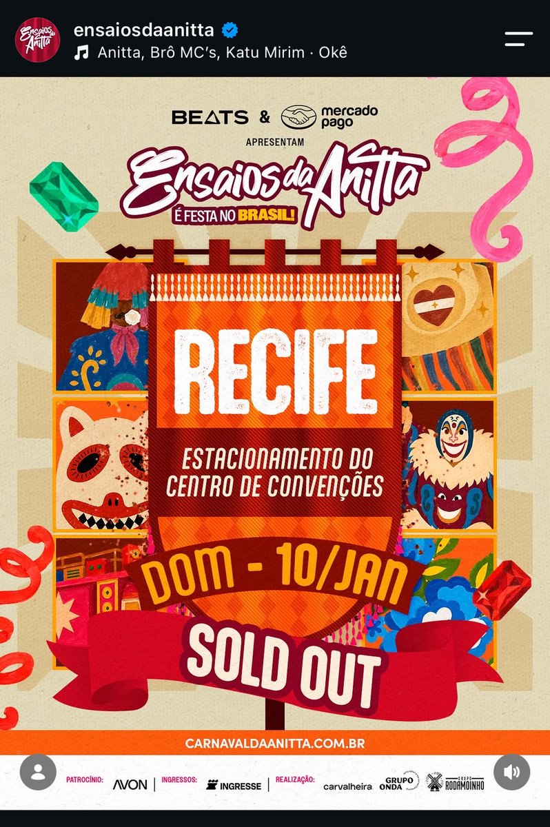 itslucsa's tweet photo. recife deu sold out e aposto que quem não conseguiu comprar era tudo recifense, salvador e fortaleza meteram o louco mesmoooooo https://t.co/sM2o9fkDAM