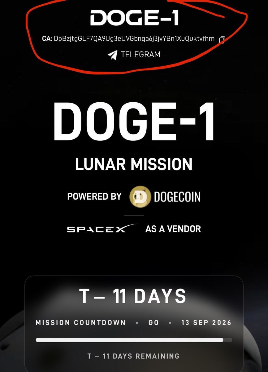 wulfcryptox's tweet photo. The official CA has been confirmed by @elonmusk dad 

Check the website for yourself 

$DOGE-1 about to go nuclear https://t.co/VU7ZAk2e3C