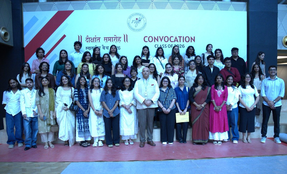 nift_n's tweet photo. Honoring Excellence | NIFT Convocation 2026 ✨🎓

From studio nights to design innovation — our graduates have made us proud.

Congrats to all medalists &amp; graduates! Carry your roots with pride, innovate sustainably &amp; shape the future of fashion.

#NIFTConvocation2026 https://t.co/ZaFhXgp0KR