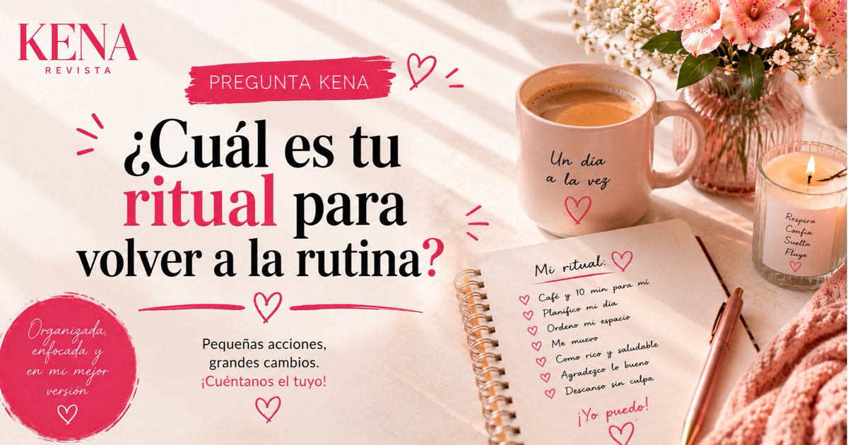 KENArevista's tweet photo. #KenaRevista| No se trata de cambiar tu vida de un día para otro. Se trata de elegirte un poquito más cada día. ❤️

Pequeñas rutinas también pueden llevarte a grandes cambios.

Ahora cuéntanos: ¿cuál es ese ritual que no negocias contigo? 👇

 #Rutinas #Bienestar #Autocuidado https://t.co/ixRgUUYIfa