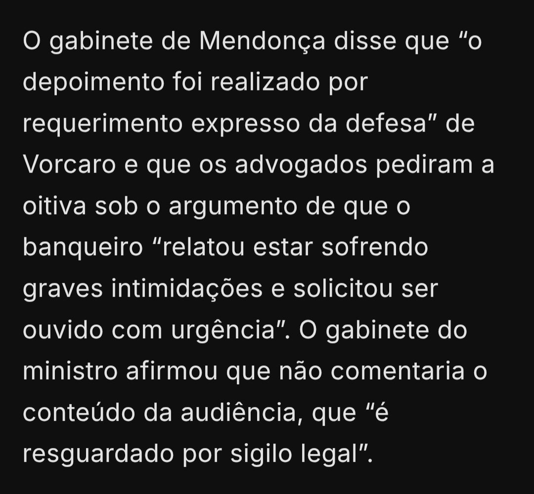 taoquei1's tweet photo. Urgente: Vorcaro ja cantou!
Semana passada Vorcaro solicitou ser ouvido com urgência pelo gabinete do Mendonça para relatar as intimidações que estava sofrendo.
A PF nao estava presente e Andrei foi citado por Vorcaro, o que nos leva a concluir que Andrei estava intimidando Vorcaro.
Mendonça fez o que fez porque estava plenamente municiado... e vai usar essa munição em plenário.