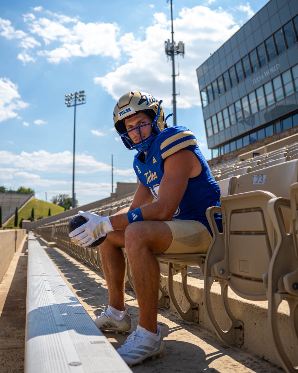 TulsaFootball's tweet photo. Blue &amp; Gold on Tulsa's Turf for Week 1!

#ReignCane https://t.co/bbSNm7riGs