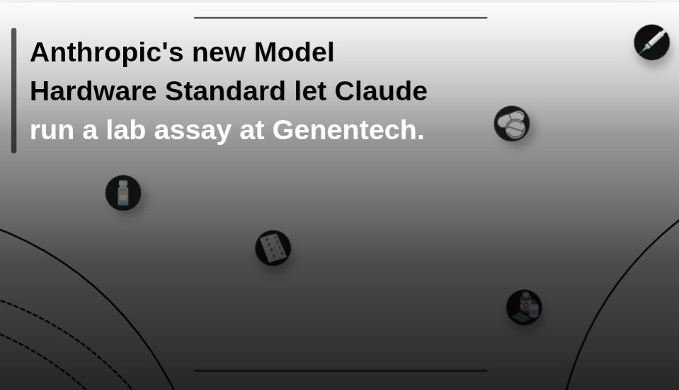 Valerii_KE's tweet photo. Anthropic's new Model Hardware Standard let Claude run a proof-of-concept lab assay at Genentech, with expert oversight and guidance — an early step toward autonomous labs, not full automation.

#Pharma #BioPharma #Drugs #Drug #DrugDiscovery #News #New #Fresh #FreshNews #FreshPharmaNews  #PharmaNews #FreshPharma #Pharmacy #Hospital #Cure #Treatment #Lab #Medicine