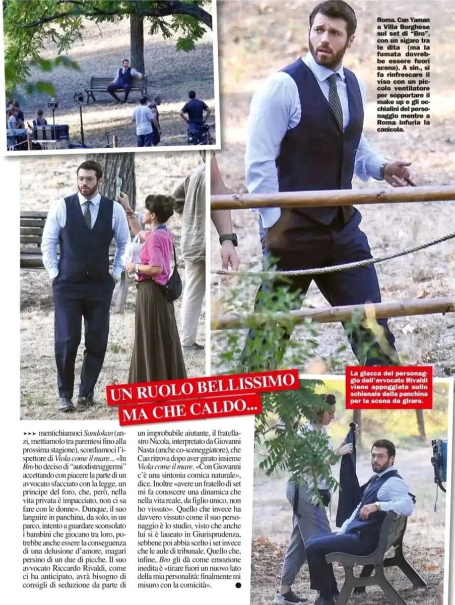 OnlyCanTeam's tweet photo. ‼️ Le prime immagini di Riccardo Rivaldi, si gira nella bellissima Villa Borghese di Roma.
🗞️settimanale CHI
#CanYaman #BRO
#OnlyCanYamanTeamItaly https://t.co/PgRDIffQ56