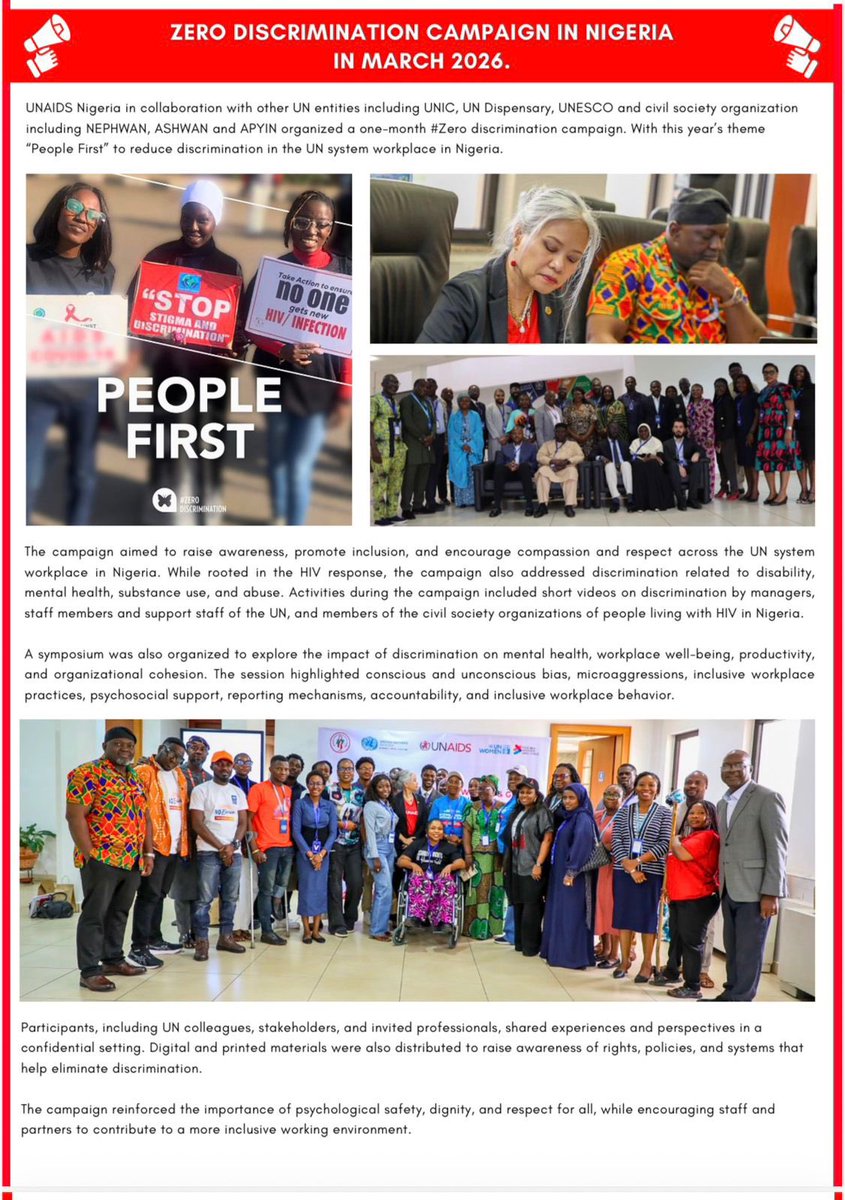UnaidsNigeria's tweet photo. UNAIDS Nigeria Newsletter - First edition:
Catch the latest updates, insights, and stories from UNAIDS Nigeria in the newest newsletter.
#UNAIDS #HIV #Nigeria #EndAIDS https://t.co/xl7D52jpLg
