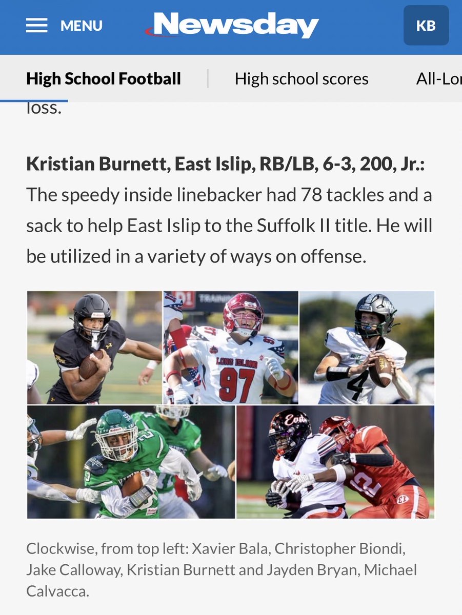 KristianBu15030's tweet photo. I am honored to be recognized as one of the top 100 newsday players on Long Island as a junior! @NewsdayHSsports 
@LIBLITZ https://t.co/2BVJD0nVPB