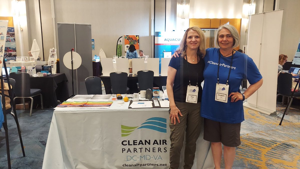 CleanAirPartner's tweet photo. In July, our #Education Program Manager had the pleasure of tabling at the @NatlMarineEd conference in #MD. She had several meaningful conversations about how to integrate #CleanAir and water into classroom curricula.💧🌬️ 

Thanks to all who helped make it a great event! https://t.co/zUxb72N0m0