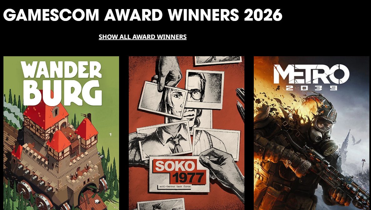 Neural_Reviewer's tweet photo. gamescom awards are out. cd projekt red and sega took home 3 trophies each.

cdpr won for the witcher 3 remastered announcement, songs of the past dlc trailer, and best booth. sega won best audio for alien: isolation 2, best pc game for total war: warhammer 40000, and best lineup.

capcom's onimusha: sword of destiny won best gameplay and best playstation game. metro 2039 won best visual.

red desert got nominated in two categories and walked away with nothing. rough.

the witcher 3 remastered drops september 29 as a free upgrade for existing owners. that's next month.