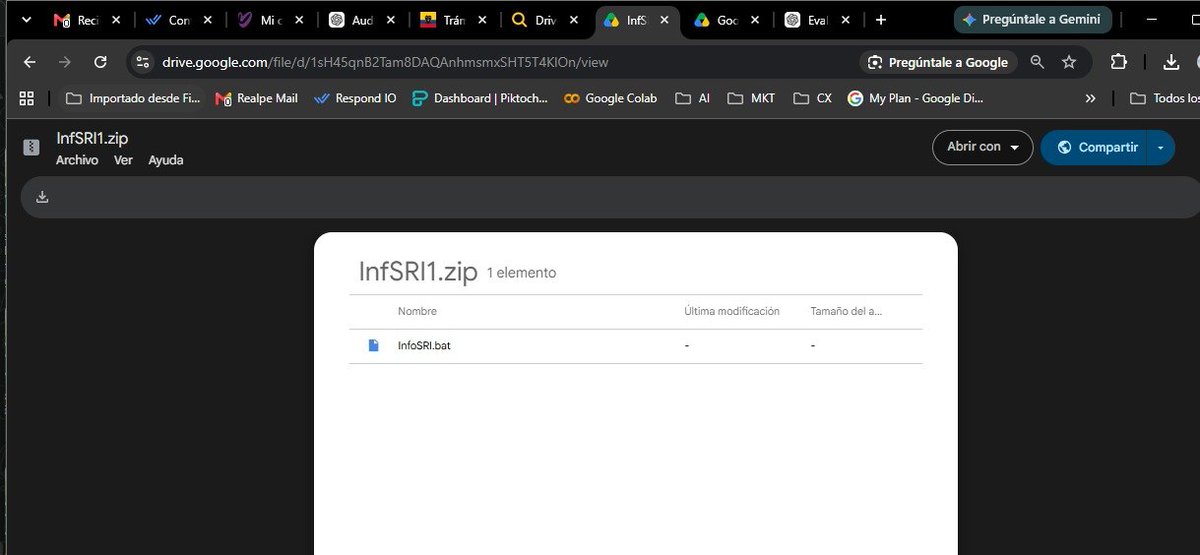 srealpe's tweet photo. Hoy recibí en mi correo corporativo, un supuesto correo del SRI indicando que tengo una coactiva, el correo ya no tiene faltas ortográficas y se nota que fue armado con una IA (claude posiblemente por la estructura), el link te lleva a una descarga de Google Drive con un ZIP el mismo que su elemento está con un archivo .bat.  Con el equipo de ciberseguridad se revisó y el mismo está ofuscado y es un ransomware que todo apunta a que ejecuta varias acciones en Powershell, posiblemente encriptando tu información y/o instalando accesos no autorizados a tu equipo.   Por favor tener cuidado con esos correos que cada vez son más reales, obviamente su error principal fue que el emisor del correo es @gmail.com