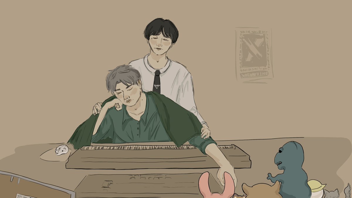 JungsusCat's tweet photo. don't stay up late at work, jungsu 😔 #gunsu https://t.co/plg7NgSYei