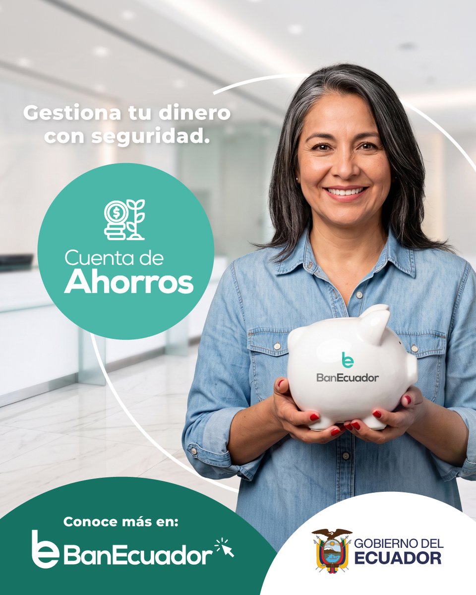 BanEcuadorBP's tweet photo. Haz crecer tus proyectos con una cuenta diseñada para cuidar tu dinero y acompañarte en cada etapa de tu vida.

El mejor lugar para tus ahorros es @BanEcuadorBP. 

Conoce más en → https://t.co/8Vy02EbVen https://t.co/4JfPxEFLUx