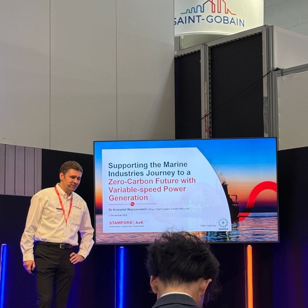 STAMFORDAvK's tweet photo. Day 2 at #SMMHamburg ⚓

Another busy day at Stand A4.300 - plus our Chief Engineer, Krzysztof Wejrzanowski, took to the Innovation Stage to discuss variable speed power generation and the journey towards a zero-carbon future.

There’s more to come!

#STAMFORDAvK #VariableSpeed https://t.co/Wdn1YsoRLn