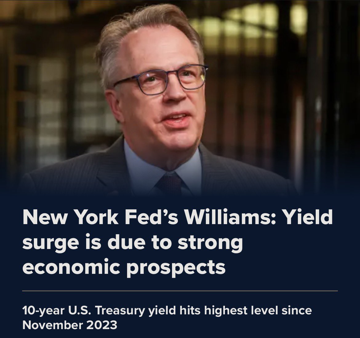 hledt's tweet photo. no it’s not. yields are surging because investors are demanding greater yields given inflation expectations, $40 trillion deficits and govs’ inability to service debt so they’re dumping bonds. $SPY https://t.co/I6o3NZorSB