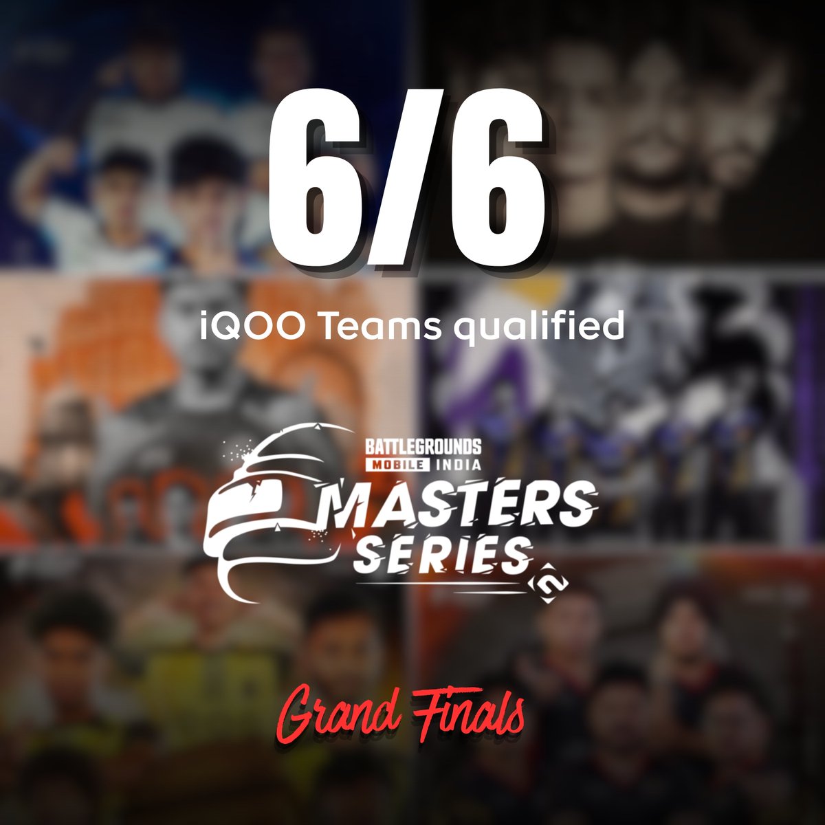 iqoocommunity's tweet photo. All 6/6 #iQOO Teams are Qualified for #BMPS 🏆
#iQOOEsports #GrandFinals https://t.co/x8Gb4bINmO