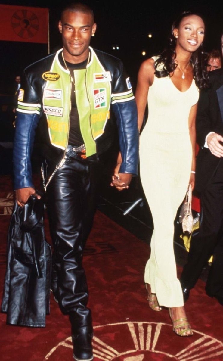 kycvntg's tweet photo. Tyson Beckford &amp; Naomi Campbell arriving at the Essence Awards in New York City, (1996). Photographed by Evan Agostini. https://t.co/a7Fn5poiWL