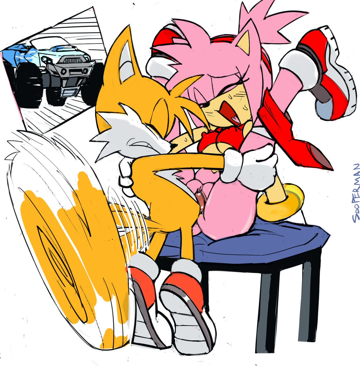 sooplexman's tweet photo. Amy and Tails commission https://t.co/TlU6YQfo3l