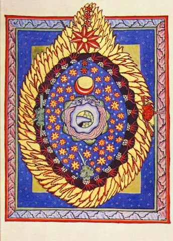 clrk_o's tweet photo. I find Hildegard’s vision of the egg to be very sophisticated especially the division of the solar system into two sides of fire and the stars. Also mercury and Venus relating to the old+new testaments I like a lot. https://t.co/Ol6UTq6XDJ