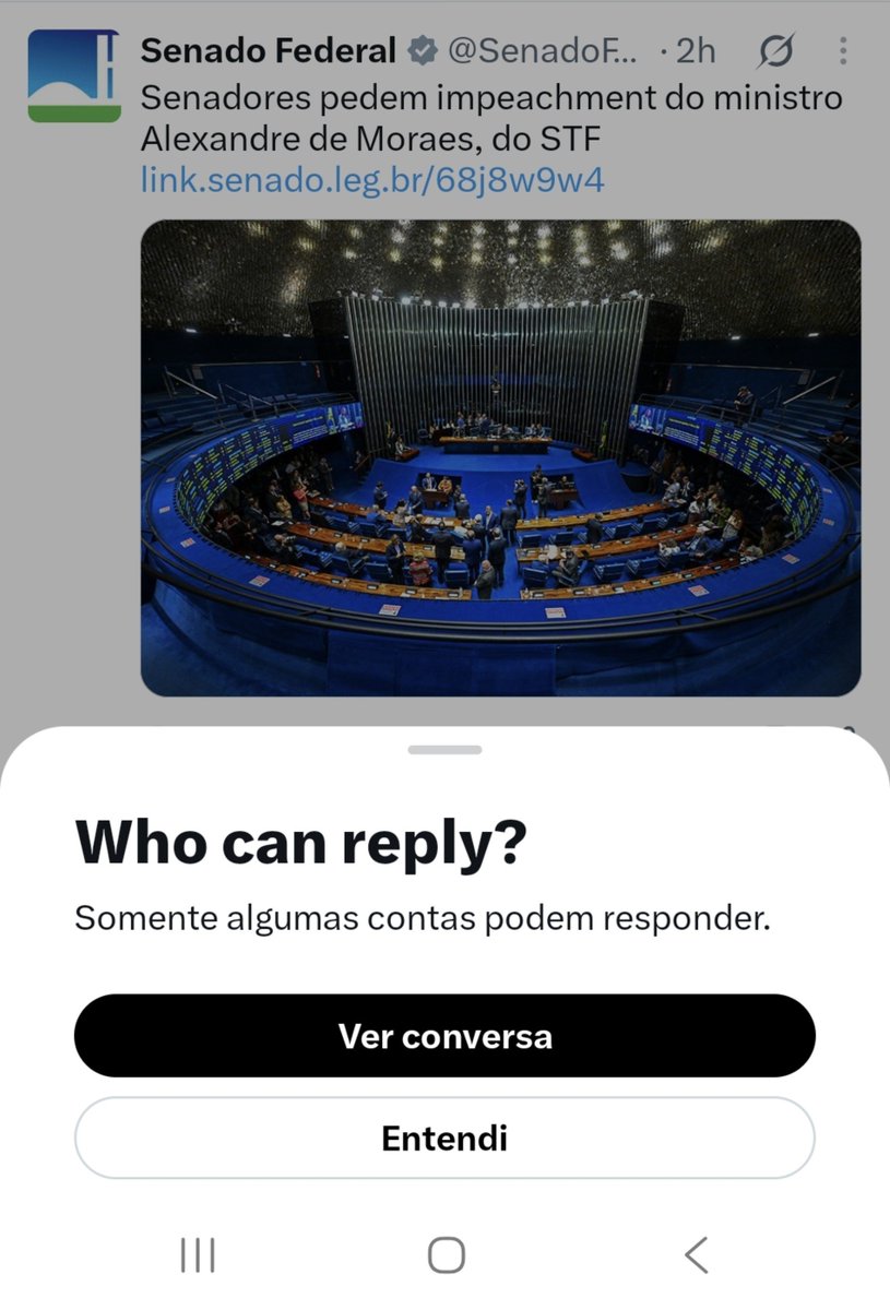 asssenna's tweet photo. O Senado, a casa do povo proibindo os comentários.  Democracia pujante. https://t.co/nnnwRw7Gmz
