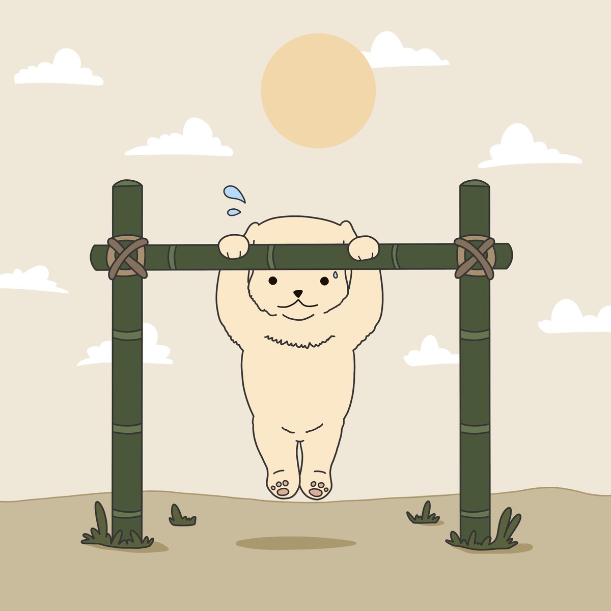 Gaejuki_Giwa's tweet photo. Gaejuki does his pull-ups every day to get ready for climbing bamboo. 🐶🎋

Now you know the secret behind his bamboo-climbing skills. 🤫 https://t.co/qinyPyj2c3