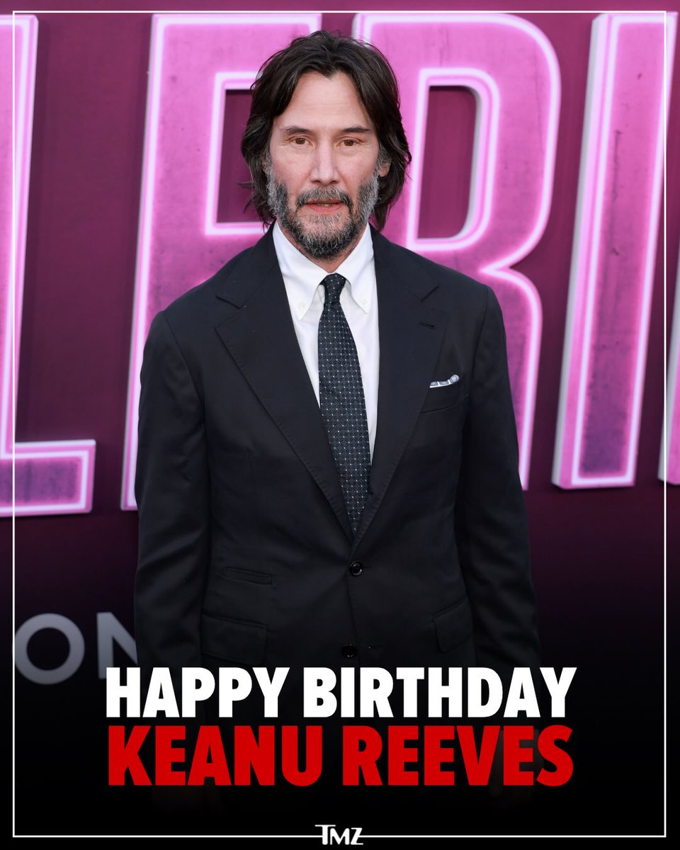 TMZ's tweet photo. Happy 62nd birthday to Keanu Reeves! 🥳🎂 https://t.co/xv7eW31KJD