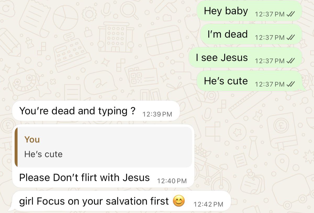 presoulboy's tweet photo. Bro really died, saw Jesus, and still managed to rizz Him up 😭
Priorities were never the same after that. https://t.co/N6w6XaP2gV