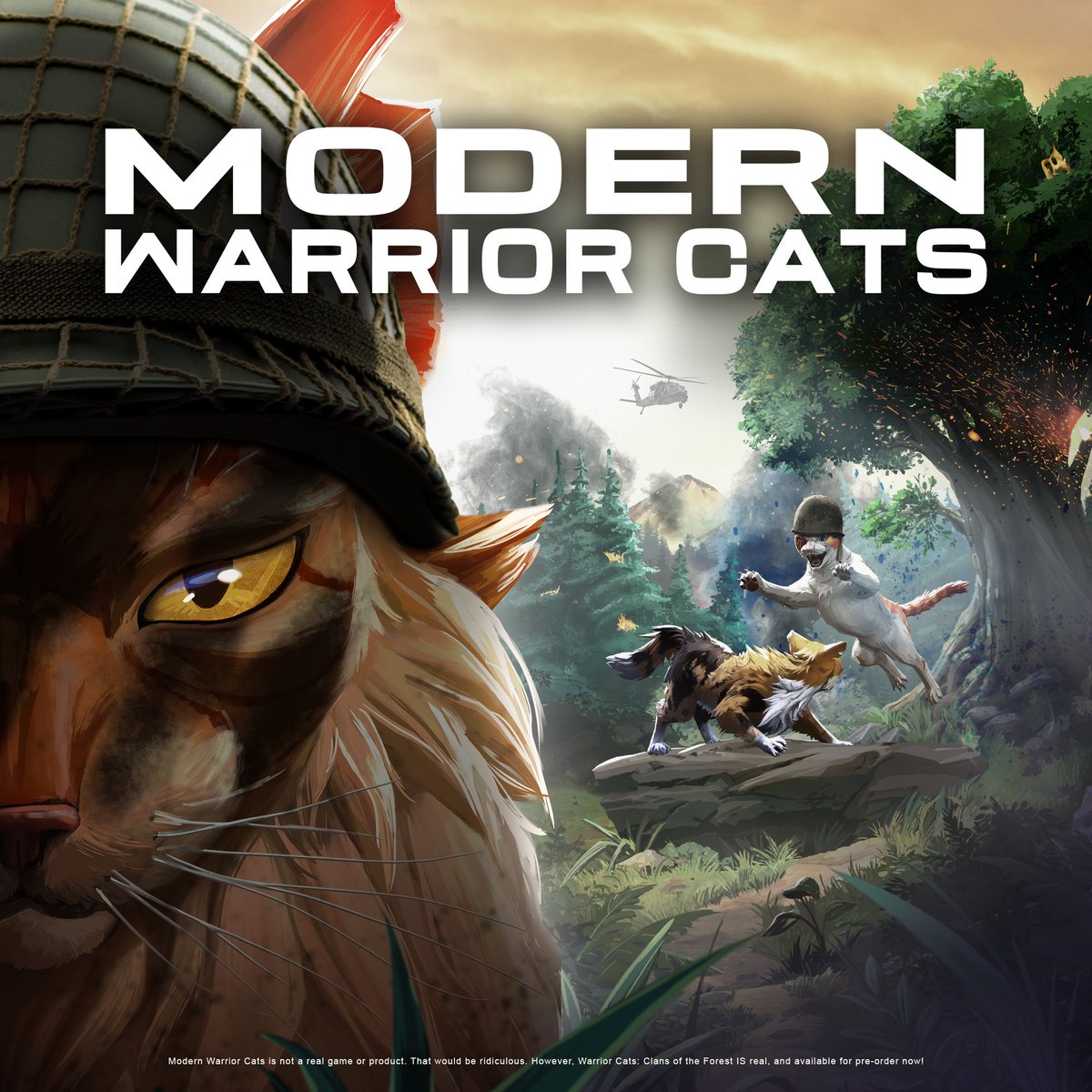 Trailmarkgames's tweet photo. In 2023, BarbieHeimer became a global movie phenomenon. On October 23, 2026, the video game industry will unleash its own — Warrior Cats: Clans of the Forest and Call of Duty: Modern Warfare 4 invade consoles and PCs. SAME DAY. Reporting for duty, @CallofDuty https://t.co/MmRlYrdL6i
