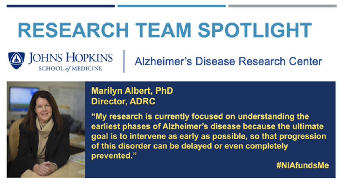 JH_Memory_Aging's tweet photo. Research Team Spotlight: Dr. Marilyn Albert
#JHMemoryResearch https://t.co/2RqZ6sPlAY