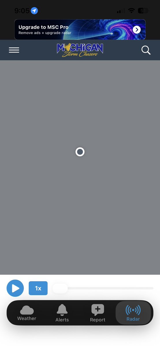 ScottHelmka's tweet photo. @MiStormChasers Tried to download your app. This is what I get when it opens. Any suggestions? https://t.co/itSMmexHr9