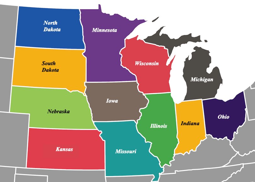 midwestern_ope's tweet photo. If you live in on of these states you measure distance in time it takes to get there instead of miles https://t.co/ZKV8N0MUTN