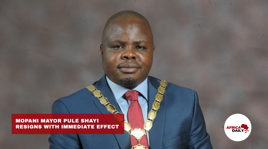 AfricaDailyZA's tweet photo. Mopani mayor Pule Shayi resigns with immediate effect