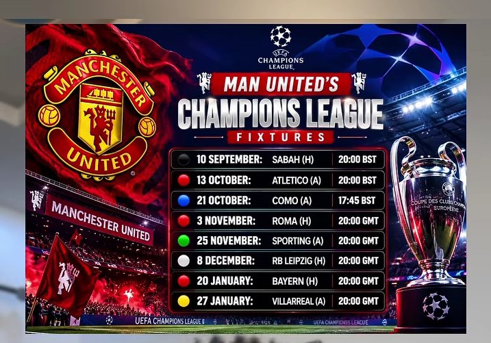 ayefu_isaac's tweet photo. Man united champions League fixtures 💪 https://t.co/pIRkZMuWMx