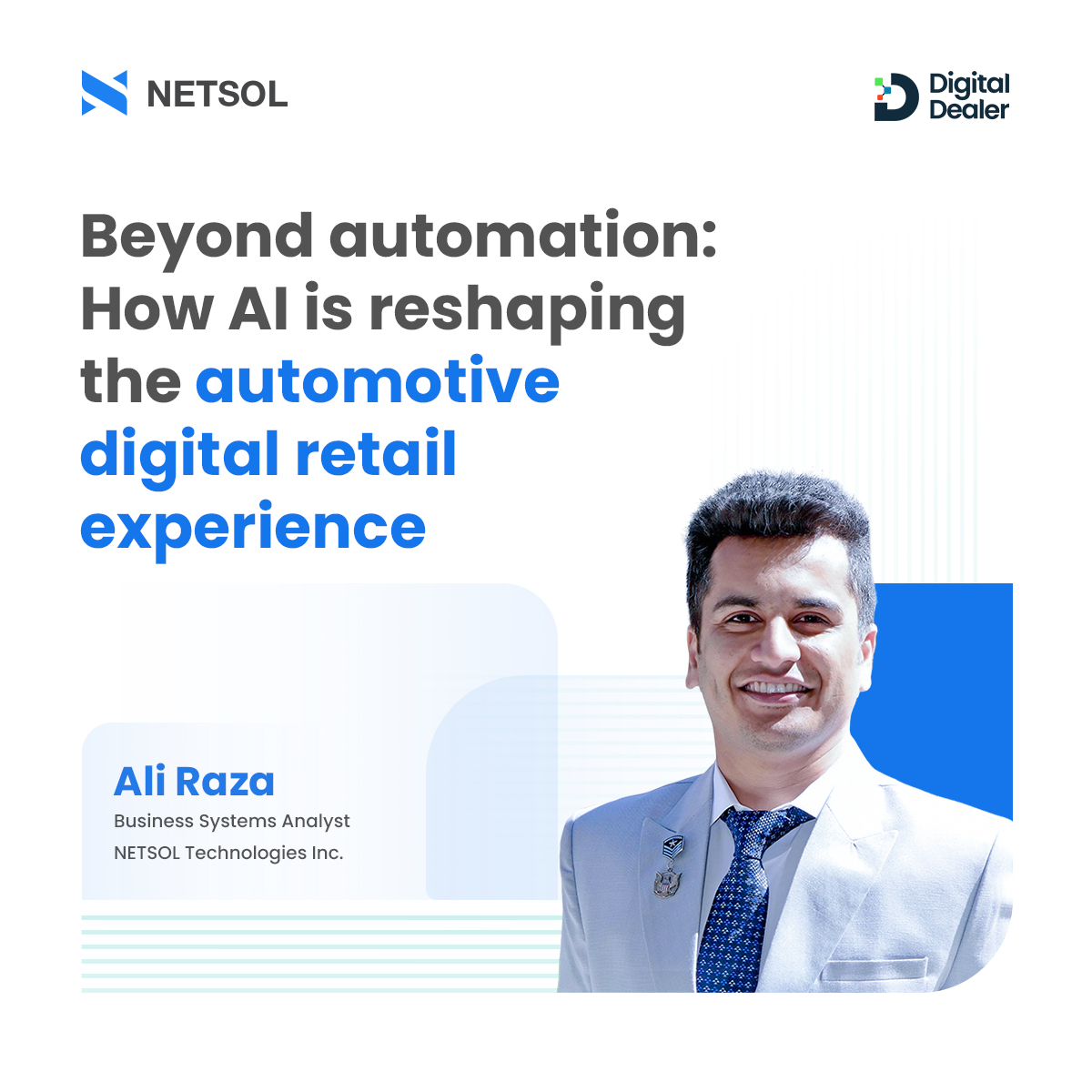 NETSOLTech's tweet photo. Most conversations about AI in automotive retail start with the wrong question: what can it replace? The more useful question is what it can actually make better.

In an article published by Digital Dealer, our Business Systems Analyst Ali Raza makes the case that AI doesn't fix disconnected systems, inconsistent pricing or fragmented customer journeys on its own. It amplifies whatever is already there, strong systems get stronger, weak ones get exposed faster.

The real value isn't in flashier customer-facing tools. It's in the workflows underneath: sharper lead prioritization, more clarity on financing earlier in the process, and more room for F&I teams to focus on the conversations that actually matter. 

Read the full article here: 
https://t.co/mgMj8jHous

#netsoltech #netsolamericas #automotive #digitalretail #automotiveretail #artificialintelligence #augmentedintelligence #leadprioritization #creditdecisioning #aigovernance #automotivetech #customerexperience #dealertech #featuredarticle #thoughtleadership #digitaldealer