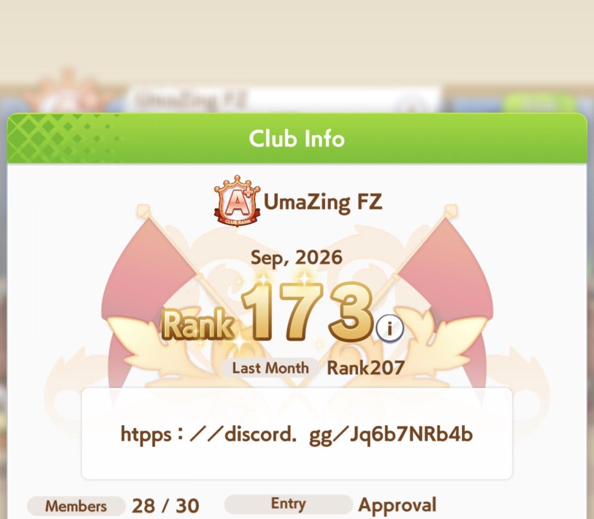 UmaZing055's tweet photo. Se busca gente para clubes

Umazing FZ (A+/S)
Umazing EX (A/A+)

Aun quedan lugares, y estamos recibiendo gente con ganas de crecer, mejorar y dispuesta a esforzarse.

Los que destaquen pueden optar por un club S/S+. https://t.co/KgaerEwPi5